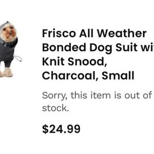 Frisco All Weather Bonded Dog Suit with Knit Snood